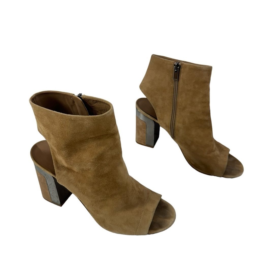 Vince Suede Fenmore Open Toe Block Heel Booties size 8